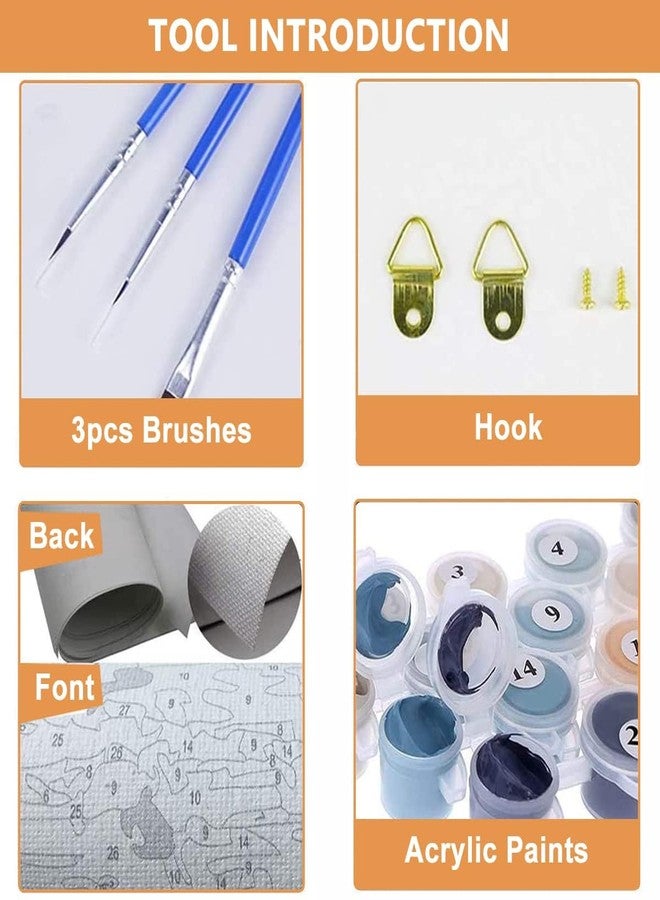 TREXEE DIY Paint by Numbers Kit for Adults Kids Beginner, DIY Oil Painting of Seaside Lamp Acrylic Paint by Numbers Kits Oil DIY PNB Painting (40X50CM)(Unframed) - Image 3
